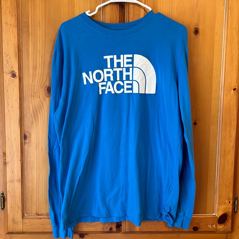 Blue North Face Long Sleeved tshirt